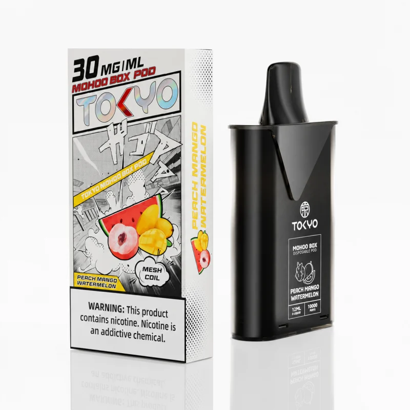 替換式煙彈｜TOKYO MOHOO BOX 東京魔盒｜10000口 12mL 1.0Ω鋼網棉芯 西瓜蜜桃芒果
