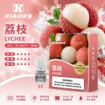 替換式煙彈｜XIAOKE 梟客 一代通用煙彈｜2.0mL 陶瓷芯 三入裝 荔枝