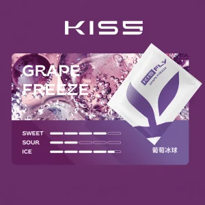 替換式煙彈｜KISS FLY 鎧斯 五代通用煙彈｜2.0mL 陶瓷芯 黑色霧面吸口 三入裝 葡萄冰球